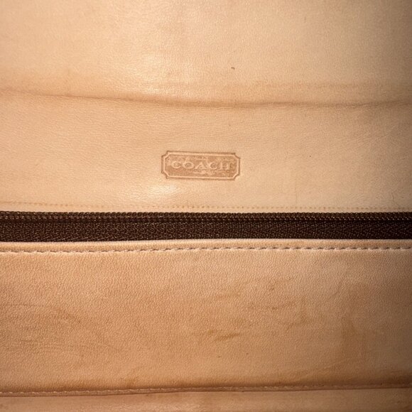 Coach Cream Slim Canvas Long Wristlet Wallet With Hang Tag 8x4” VGUC Read* - Picture 5 of 6